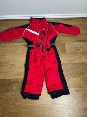 Obermeyer i-grow Red and Black Kids' One-Piece ski suit size 4